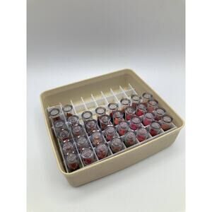Vintage Tupperware Salesman Sample Case Organizer w/ 32 Avon Mini Lipsticks